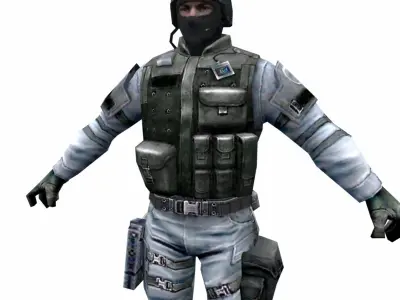 R6 Face mask Army Soldier Low-poly 3D model