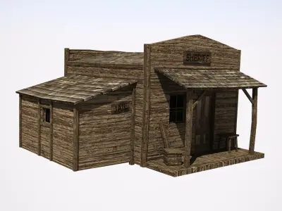 Western sheriffs office Low-poly 3D model