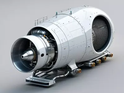 SciFi Futuristic Jet Engine Low-poly 3D model