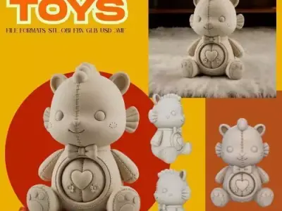 3D Printable Cute Fish Bear Figurine 3D print model