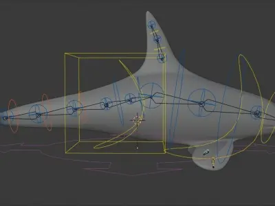 Killer Whale -Orca- rigged and ready for animating 3D Model Low-poly 3D model