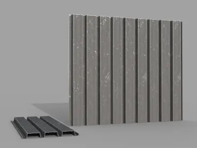 Corrugated galvanized sheets 3 Low-poly 3D model