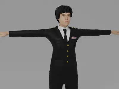 Commander Man Low-poly 3D model