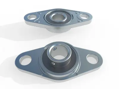 Flange Bearing 02 Low-poly 3D model