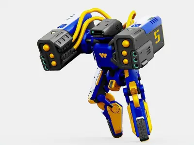 MILITARY BOT B-450 Rigged for Unreal Engine - Unity - MIXAMO 3D model