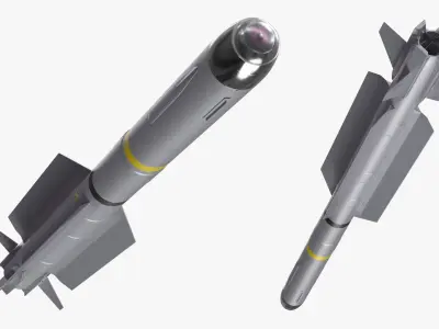 Short Range Infrared Guided Air to Air Missile Gray 3D model