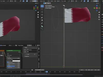 Animated Qatar Flags 3D model