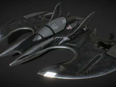Batwing from the film Batman 1989 Low-poly 3D model