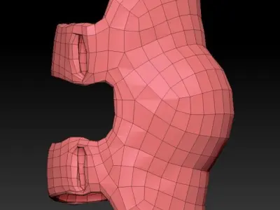 Military khaki elbow pads 04 Low-poly 3D model