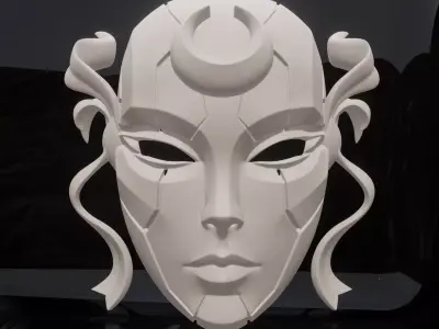 Moon Warrior Cybernetic Mask 3D print model