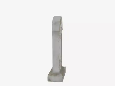 Realistic 3D Foam Tombstone Model with Floral Cracks 3D model