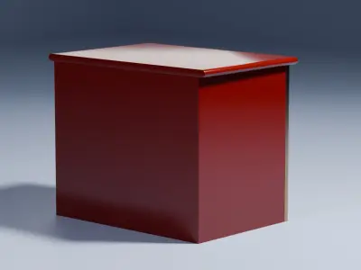 Red bedside table Free low-poly 3D model