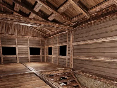 Medieval Houses 18 - 4K Textures Game Ready Low-poly 3D model