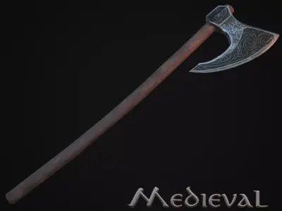 Medieval Viking Axe Low-poly 3D model