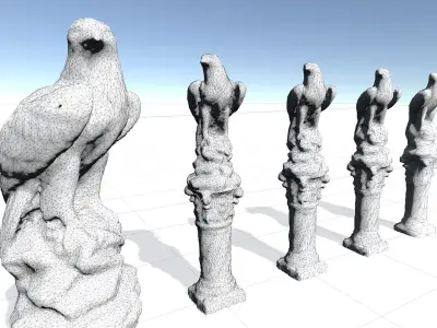 Eagle Statue Low-poly 3D model