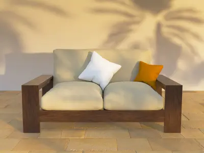 Couch low poly with single 4K texture Free low-poly 3D model