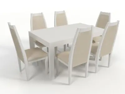 Modern Dining Table with Chairs Free 3D model purchase