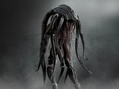 Sci Fi Alien Octopus Low-poly 3D model