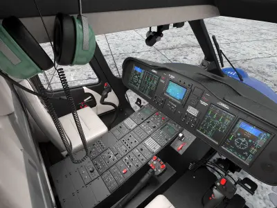 Helicopter Pilot Cabin 3D model