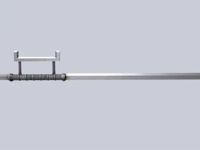 Hook sword Low-poly 3D model 4
