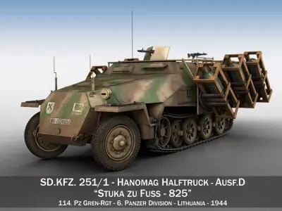 SDKFZ 251 - Ausf D - Stuka zu Fuss - 825 3D model