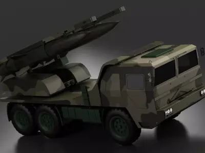 Missile launch vehicles anti-aircraft  forces 3D model