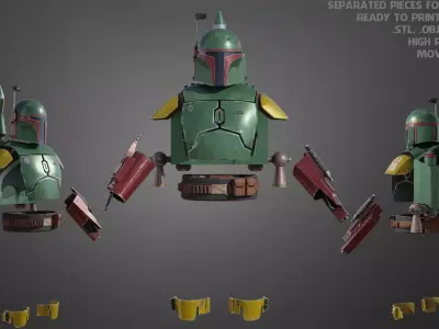 Star Wars Boba Fett Full Armor and Jetpack for Cosplay 3D Model Collection