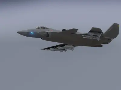 Futuristic Fighter Jet 2099 Low-poly 3D model