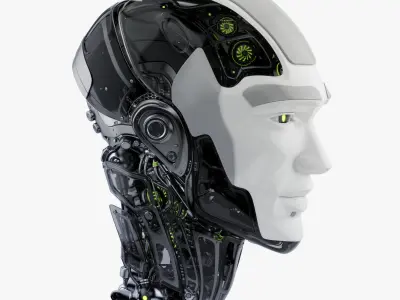 Cyborg head II 3d model 3D model