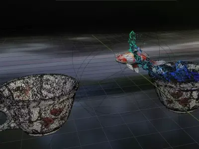 Koi Fish Tea Cup 3D model