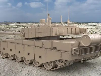 Tank China Type ZTZ 99A MTB Clay Vray  3D model