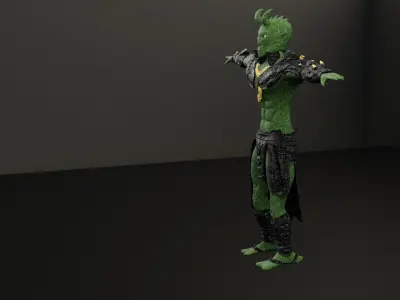 ready for game character Low-poly 3D model