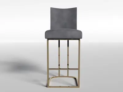 Heidi Velvet Counter Stool Free 3D model