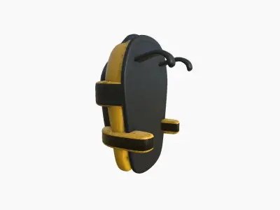 SciFi Backpack C10 Yellow - Fashion Character Design Low-poly 3D model