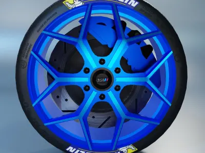 SSR Sport Wheel Low-poly 3D model