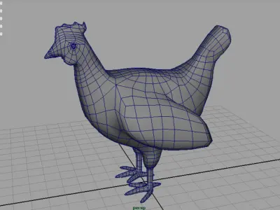 Chiken rooster Low-poly 3D model