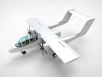 North American Rockwell OV-10A  Low-poly 3D model