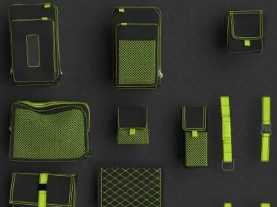 Techwear elements for 3D character model 3D model