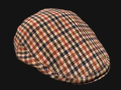 Flat Cap Low-poly 3D model