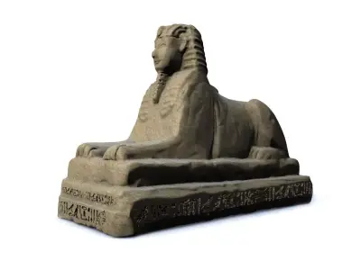 Low poly egyptian sphinx Low-poly 3D model