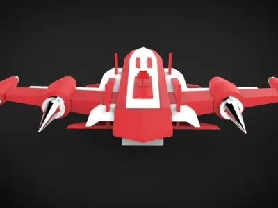 Spaceship RG77 Low-poly 3D model