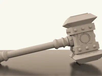 Doomhammer gavel Free low-poly 3D model