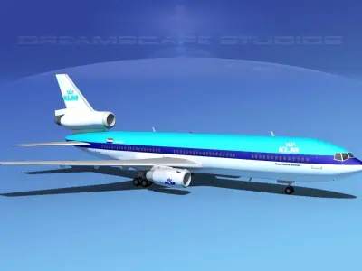 Douglas DC-10 KLM 3D model
