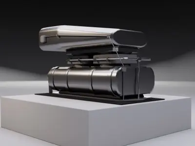 Supercharger type B Low-poly 3D model