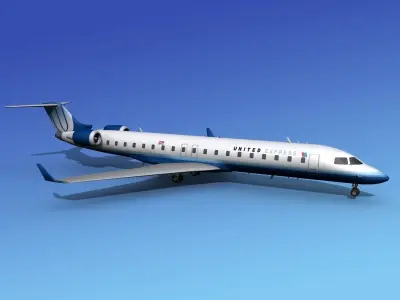 Bombardier CRJ700 United Express 2 3D model
