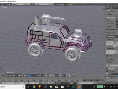 Jeep Turret Car 3D model