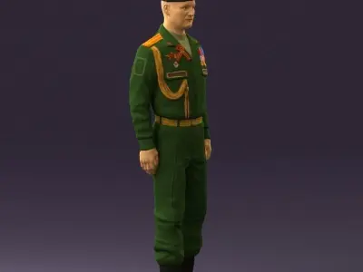 Man in russian military uniform 0896 3D model