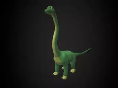Cartoon Diplodocus Dinosaur Low-poly 3D model