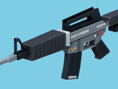 Blocky Stylized M4A1 Assault Rifle - Low Poly Game Ready Low-poly 3D model