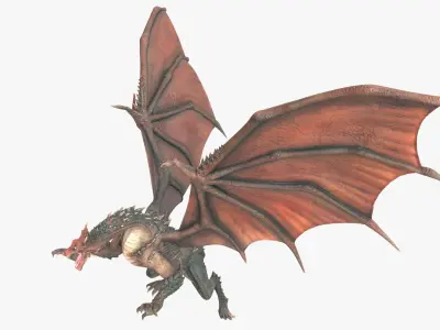 Fantasy Dragon Rigged for Maya 3D model